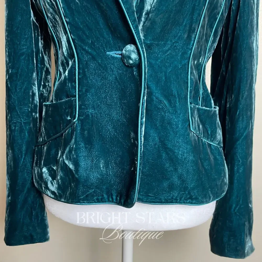 Extremely Rare Teal Velvet Blazer ASO Lorelai Gilmore Girls As Seen On Classic